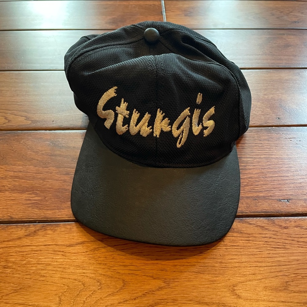 Sturgis baseball hat. Leather brim